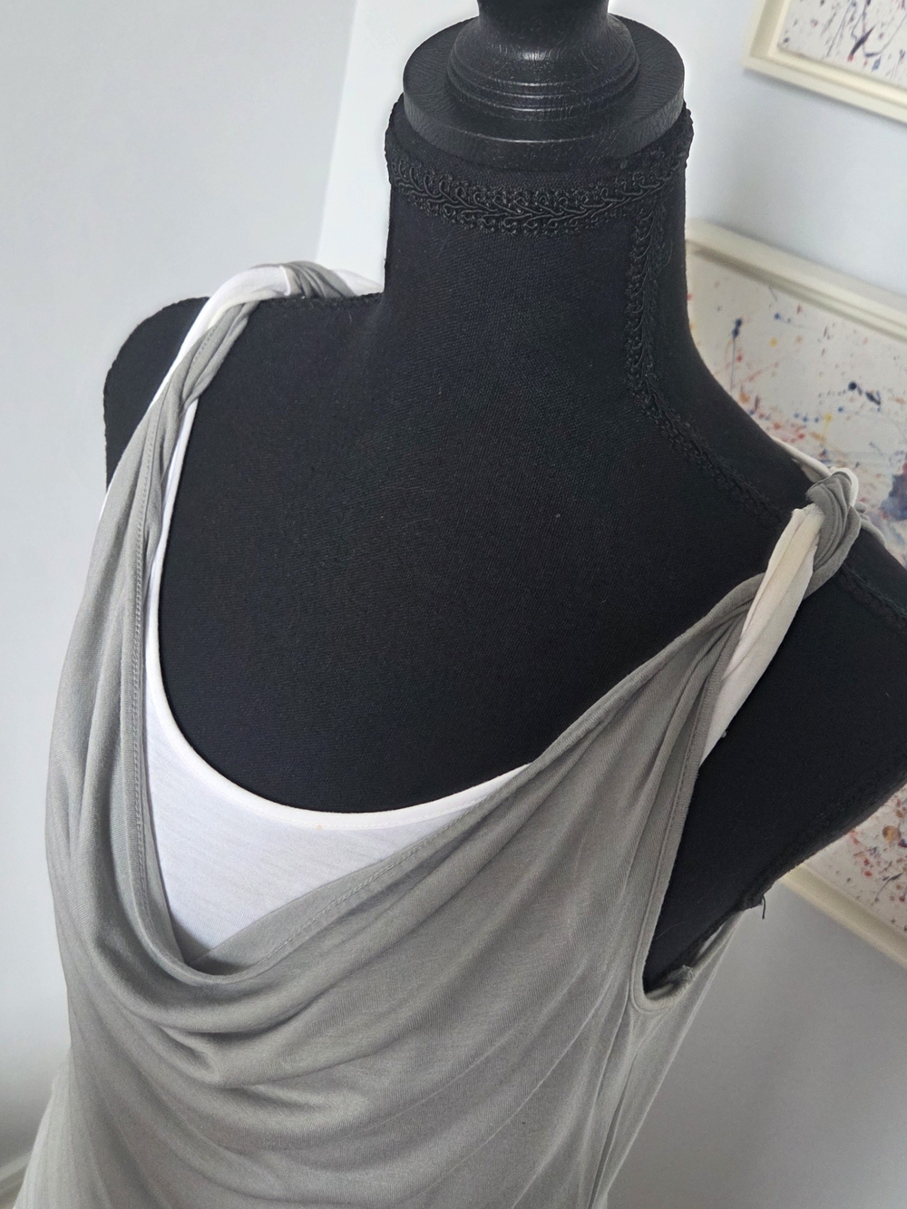 Esprit Grey Draped Camisole with White Inner Tank